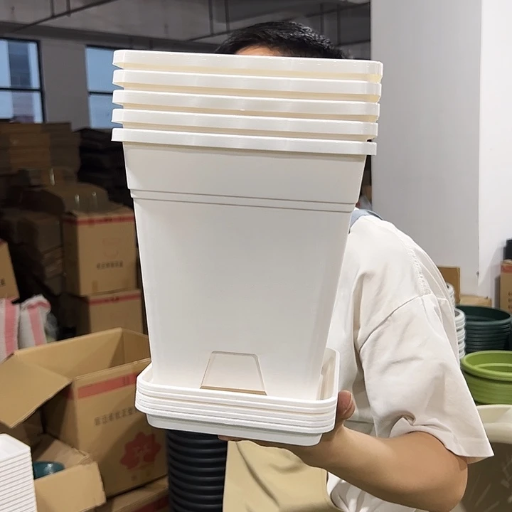 方形口20高22白色带托5个