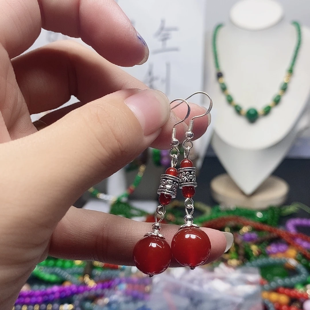 未镶嵌耳钉玛瑙/玉髓106