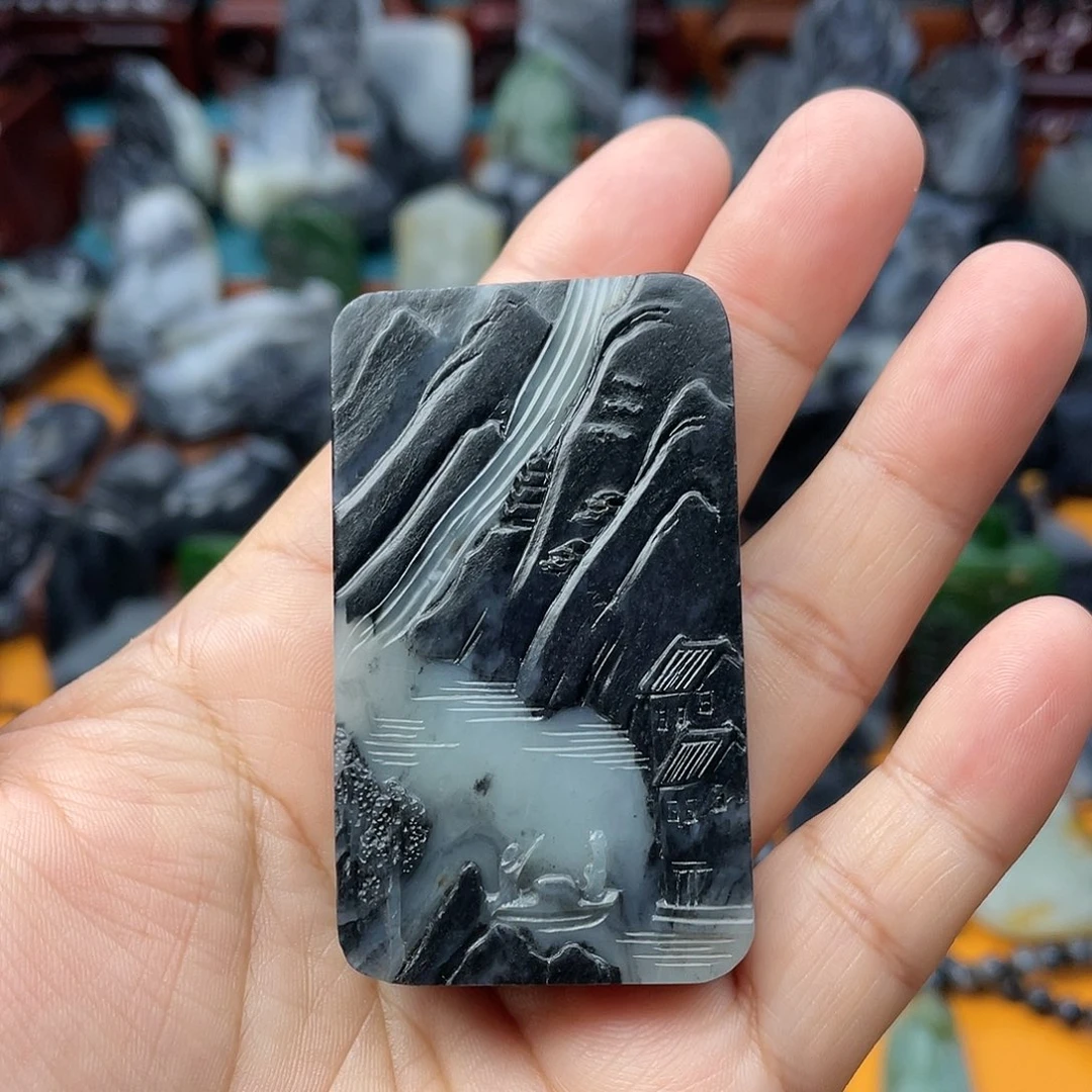 和田玉未镶嵌挂件