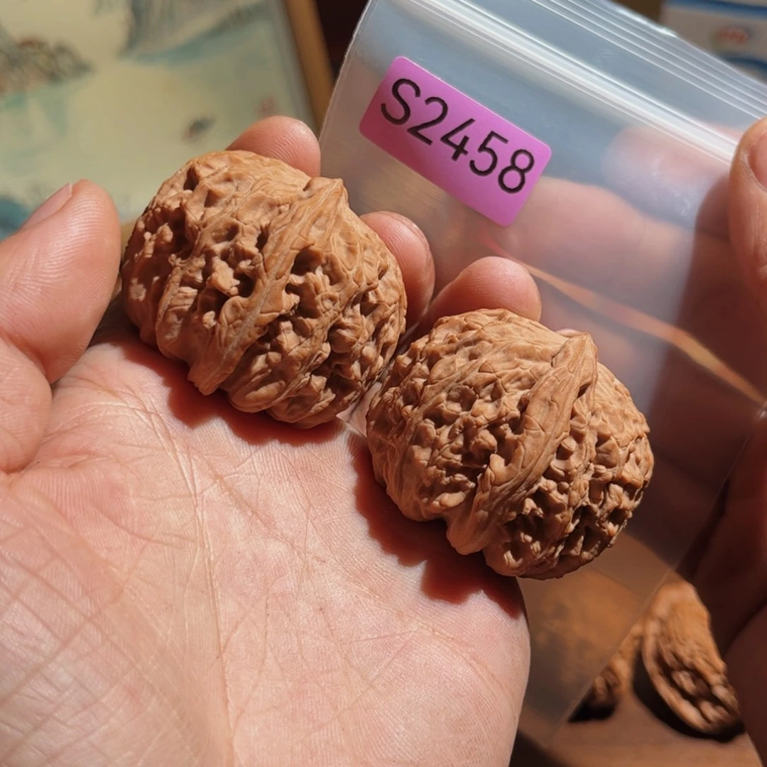 文玩核桃把件三角白
