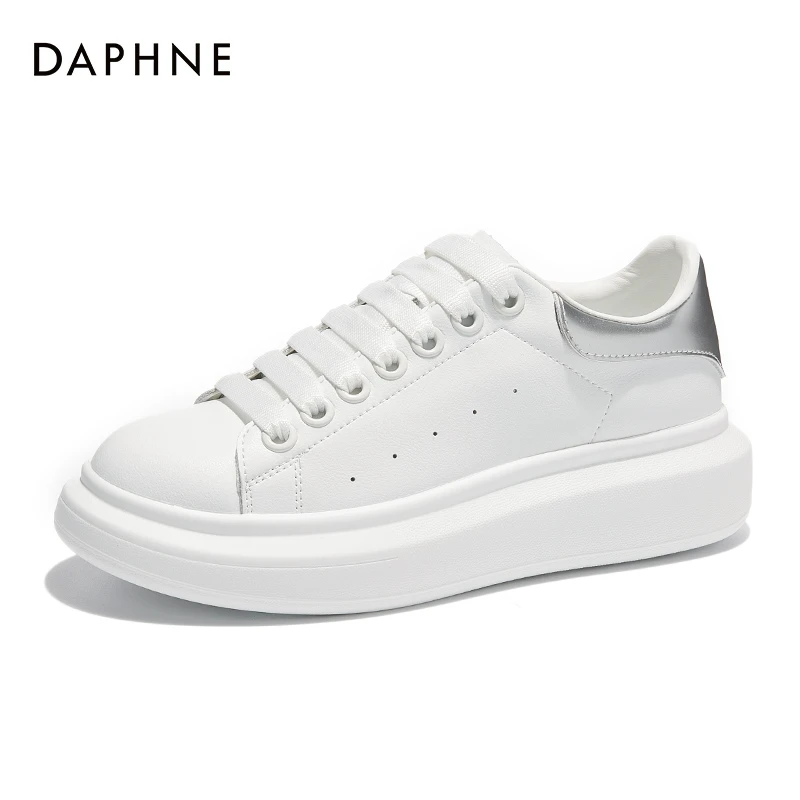 Daphne/达芙妮琥珀流光小白鞋女2025爆款厚底增高时尚潮流女鞋