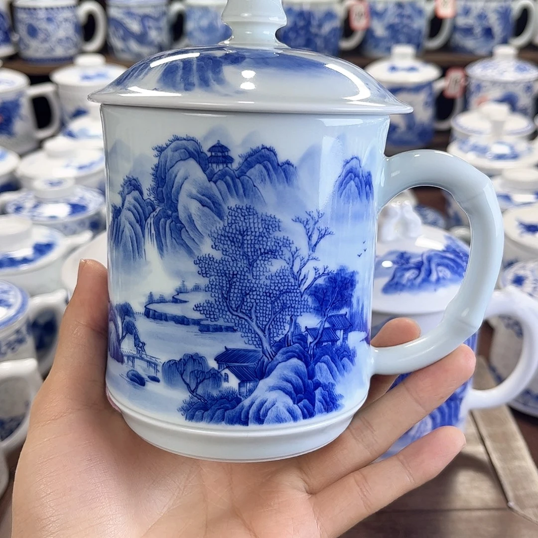 用****1景德镇陶瓷马克杯带盖陶瓷