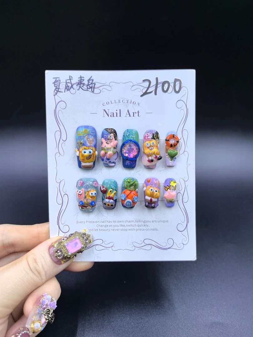 【Dandan出品】夏威夷岛 长梯 纯手工穿戴甲贴片 重工设计私定款