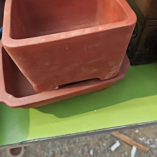 紫砂花盆素面四方18×11