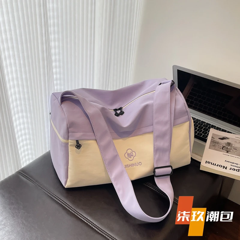 柒玖大容量斜跨轻便短途旅行包收纳行李运动健身包干湿分离游泳包