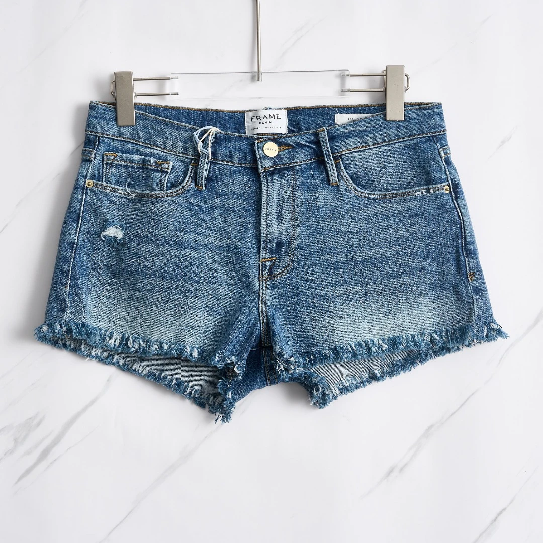 全新未使用/Frame女士破坏毛边牛仔短裤/RMGP00019