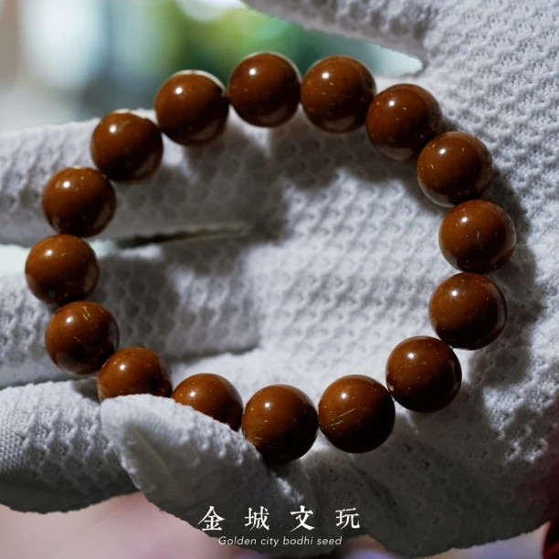 精品原皮原生态高油紫金鼠光珠单圈文玩佛珠手串