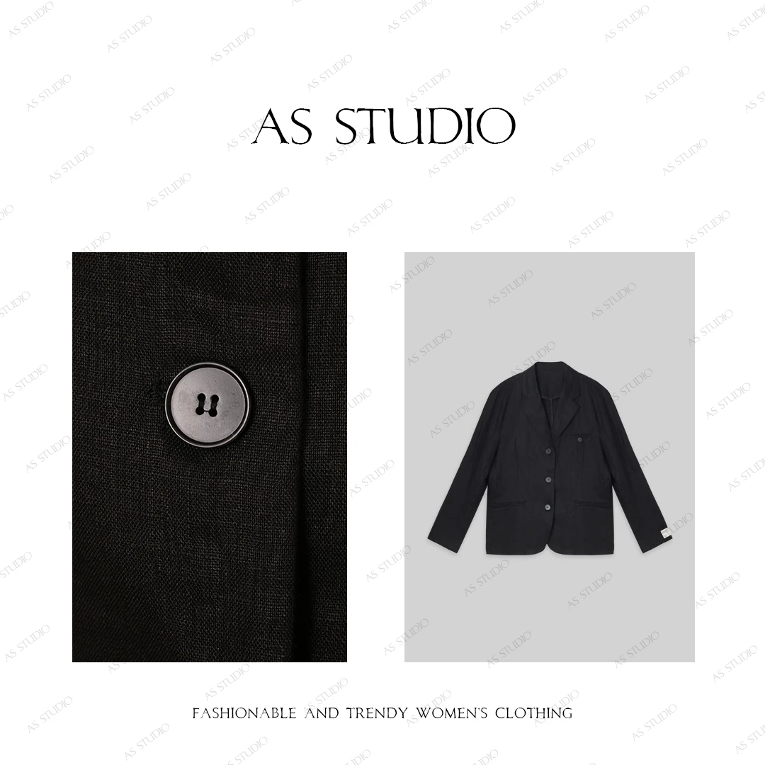 【AS轻风叙】铭顺25新经典高级感休闲宽松显瘦亚麻西装AS25CSY3793