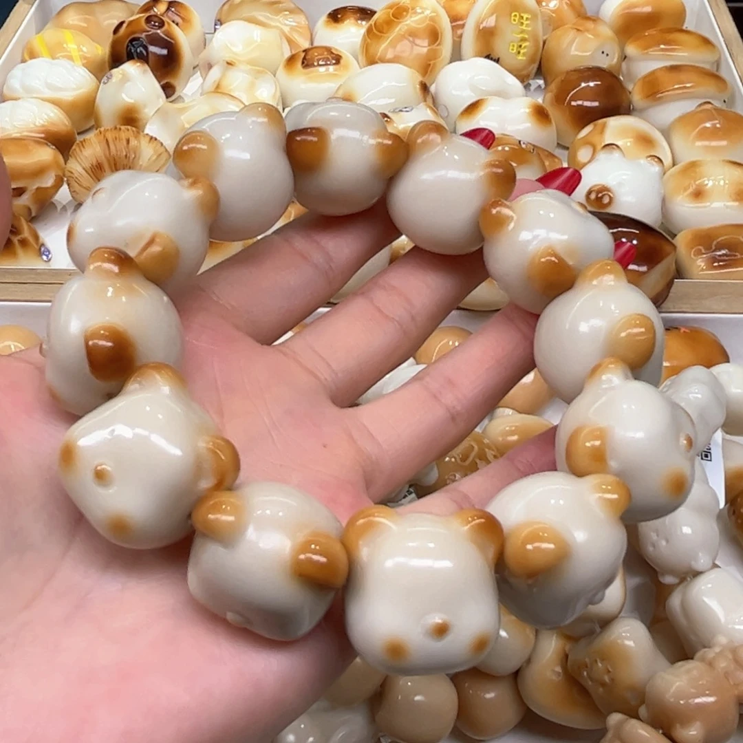 菩提根/象牙果手串7.11.26象牙果炭烤小熊头微瑕