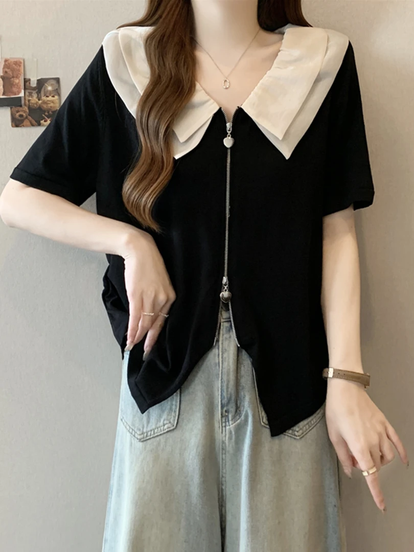 夏季甜辣减龄正肩短袖t恤女2025新款收腰修身橘色漂亮短款上衣潮