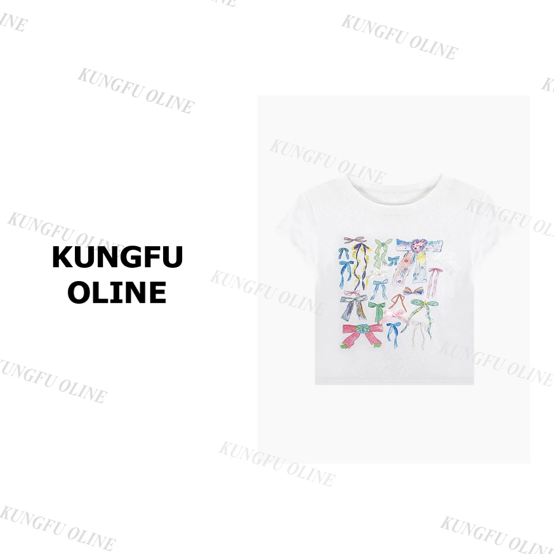 【YY】T9828天丝亚麻流行款卡通印花圆领短袖T恤潮流休闲上衣