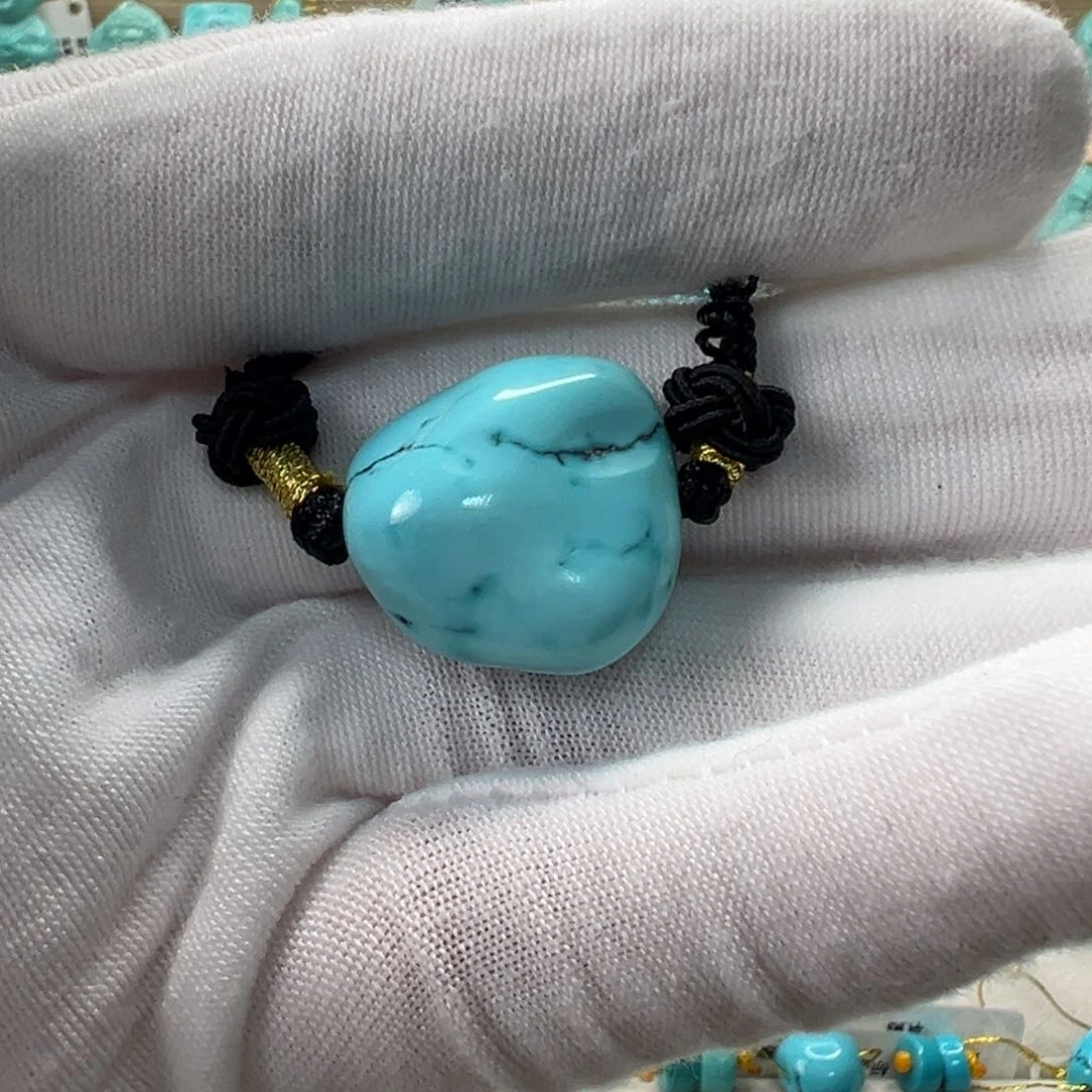 未镶嵌绿松石随形锁骨19mm