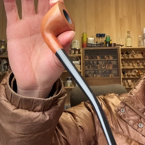 昌化石印石石楠木手工制作烟斗