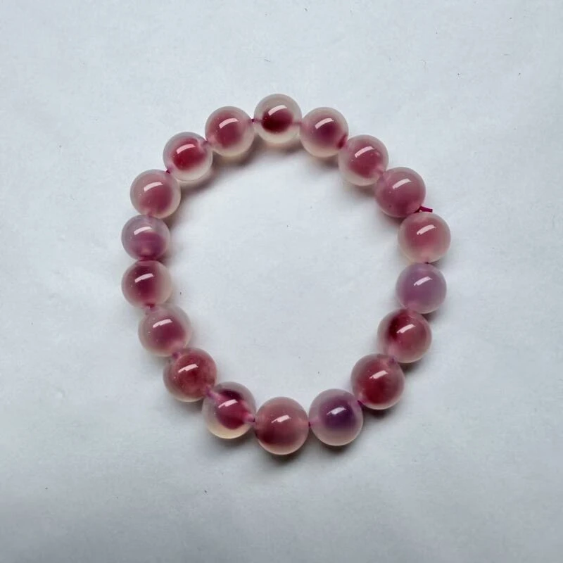 S027-天然  高端  大气   -时尚  玉髓 粉糖心手串
