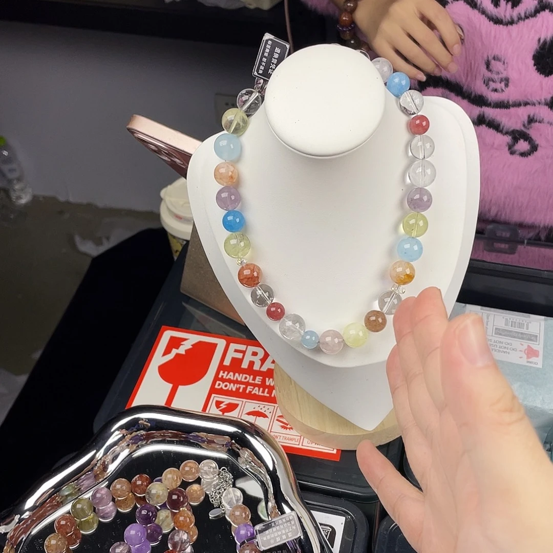 银S925镀金镶嵌黄晶手串