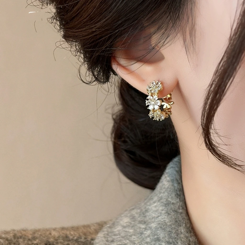 铜合金耳饰 【O90】气质轻奢百搭简约简约优雅精致网红设计师耳环