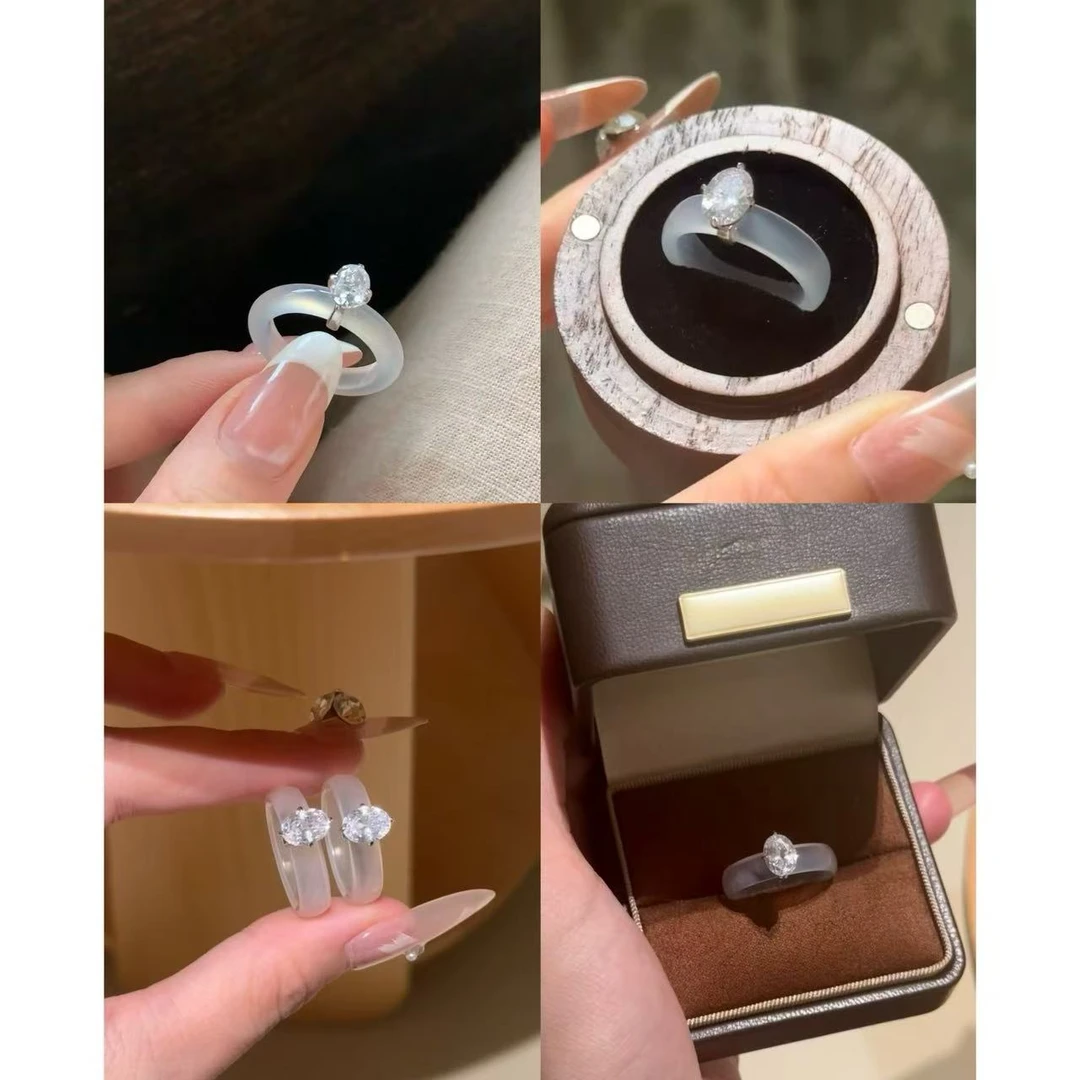 925银锆石戒指 小众设计百搭ins925银戒指50712