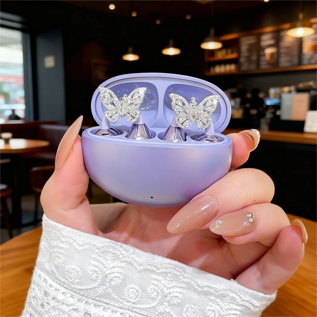 高颜值蓝牙耳机女2025款耳夹式蝴蝶饰品蓝牙无线耳机舒适久戴不累