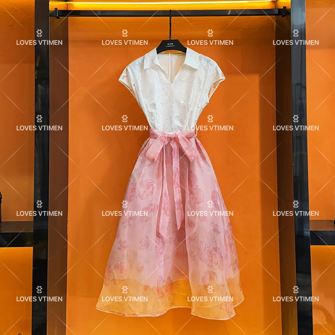 【泽天专属】编码“14”设计师高级感拼接显瘦连衣裙LOVES-A1015短袖