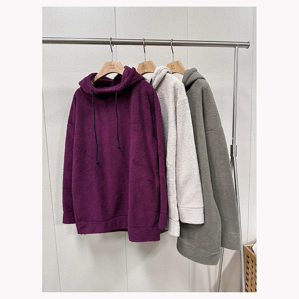 ZM1854 秋冬加厚连帽女士休闲套头毛绒卫衣女