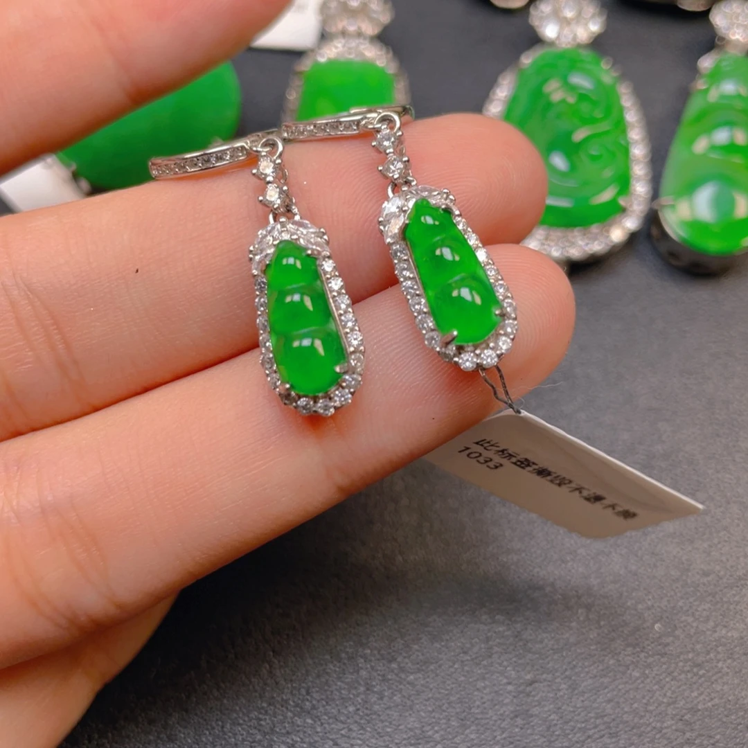 翡翠银S925镶嵌吊坠(不含链)