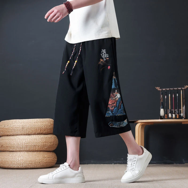 短裤男款爆款2025新款夏季凉感冰丝七分裤宽松透气男士运动7分裤