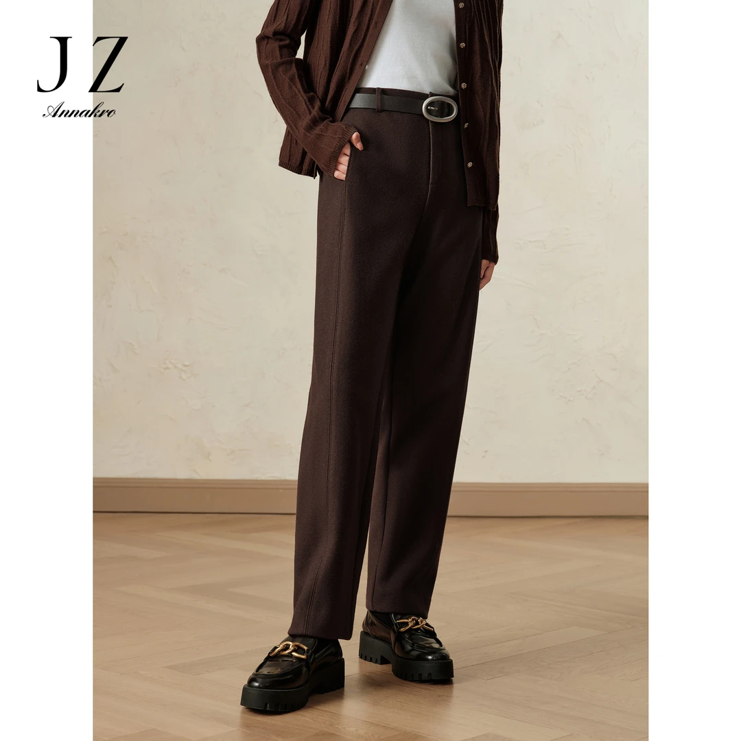 【小余专属】玖姿·安娜蔻JTED11004美拉德流行色含羊毛锥形烟管裤女