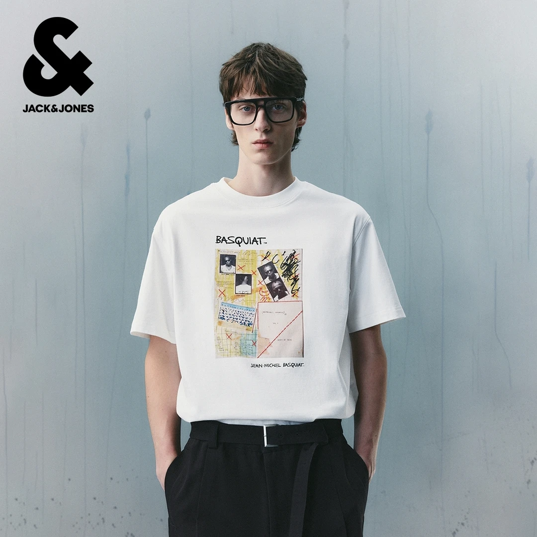 【商场同款】杰克琼斯男装夏季新款BSQ联名舒适纯棉印花宽松短袖