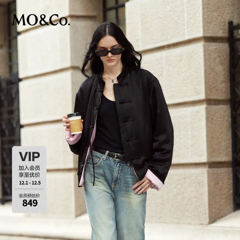MOCO棉服外套冬新中式盘扣高含醋酸轻薄夹棉MBD4COT047