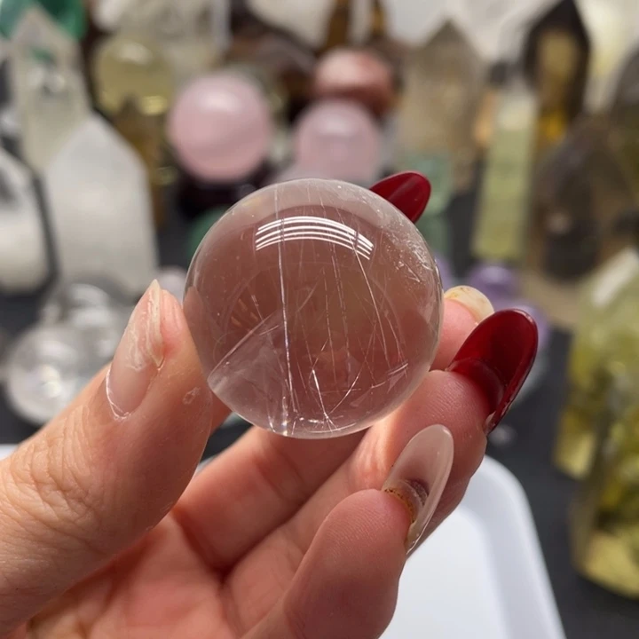 水晶28未镶嵌梵**月发晶球