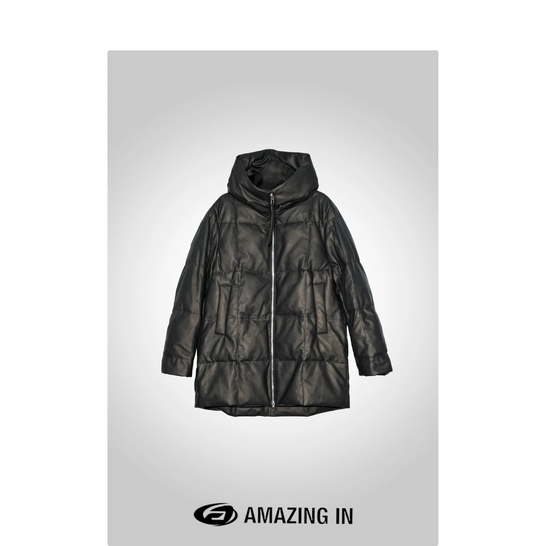 AMAZING IN | 琎口牛皮x90%白鹅绒 | 鹅绒服女 A241007-JYYR-M018