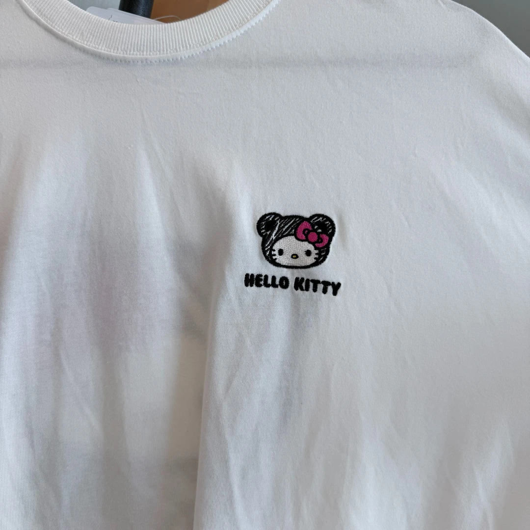 【东京限定】Hello Kitty 斑马纹熊头kitty 短袖 白色短袖