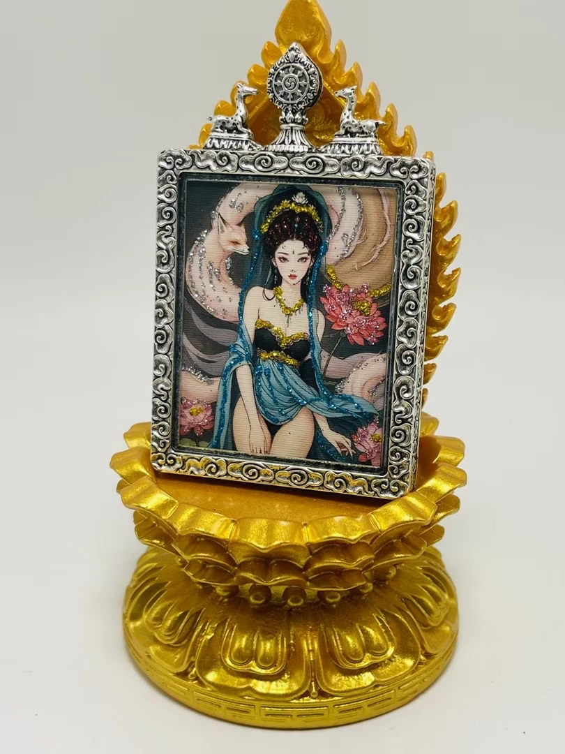 【洋洋专属】 唐卡选搭新工艺金箔壳子+绳子礼盒发货 唐卡布艺吊坠