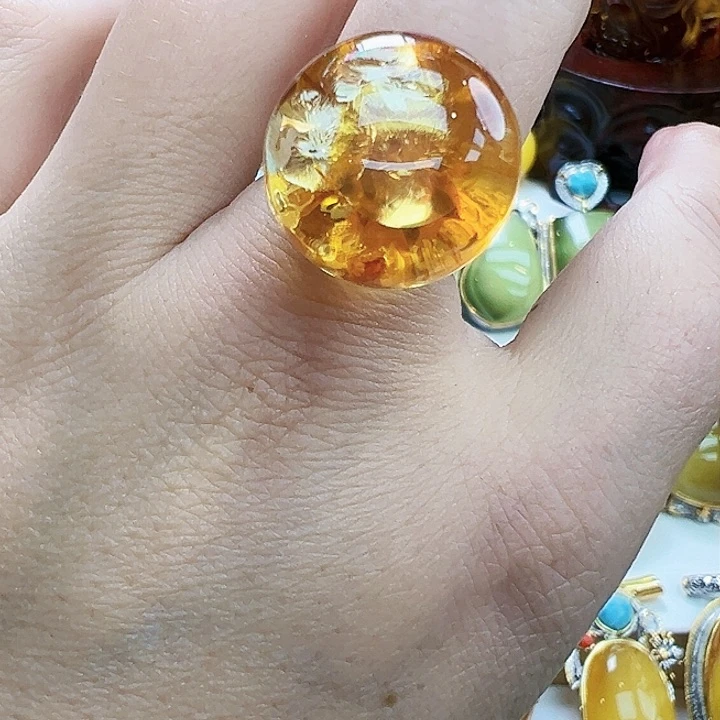 琥珀银S925镶嵌珠宝奇石