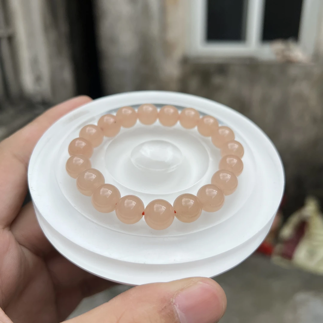 a601  精品粉卡10mm手串项链百搭素圈