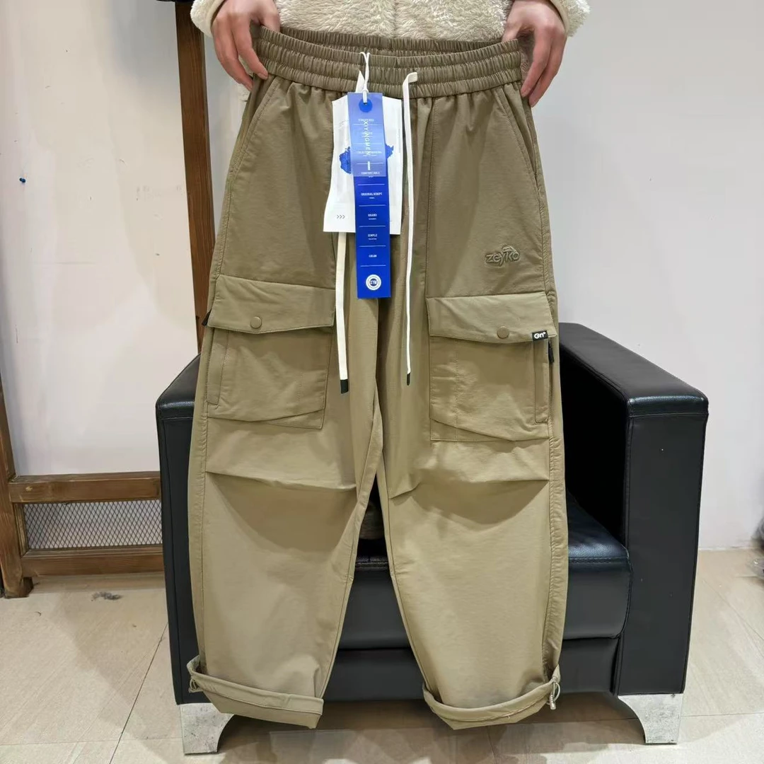 橙子家 9801#潮牌春款字母刺绣工装裤