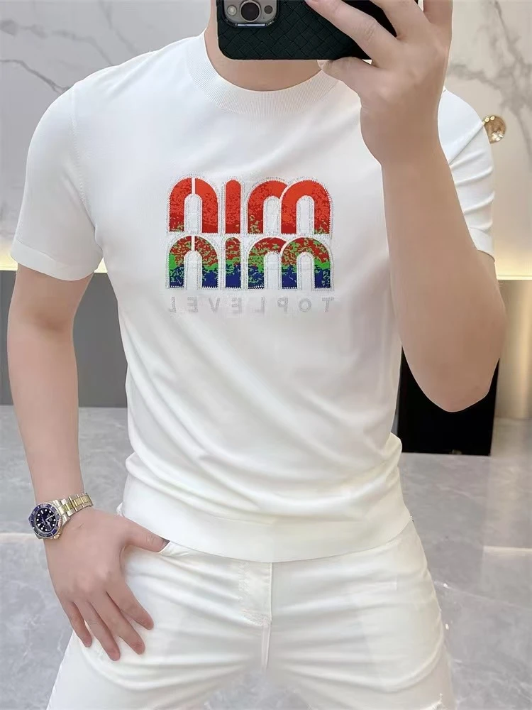 PAOLUOKAIDILONG/保罗恺帝龙夏季高档针织系列圆领T恤时尚休闲