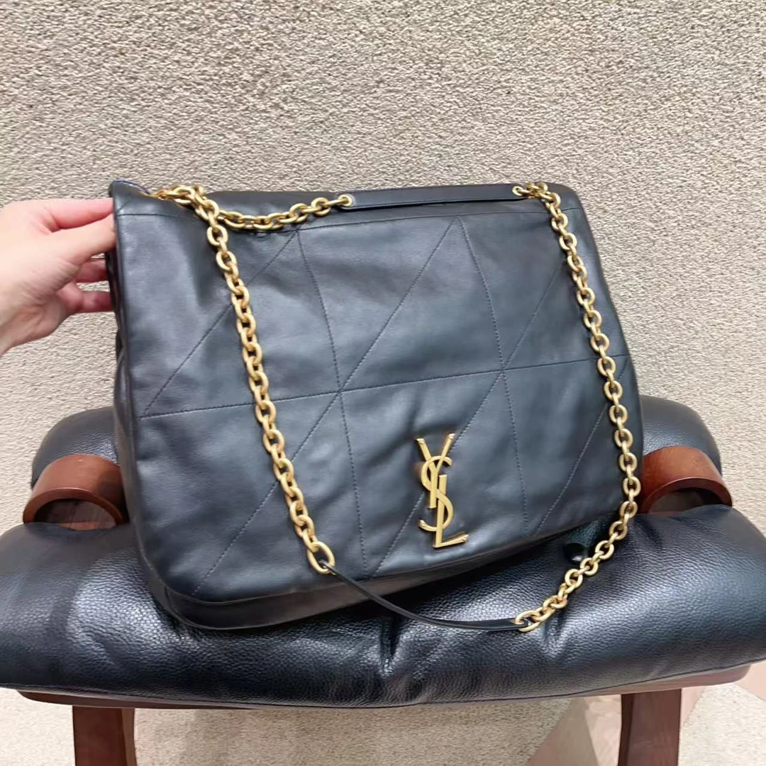 99新 YSL/圣罗兰 圣罗兰/YSL圣罗兰JAMIE大号链条包 黑色小羊皮菱