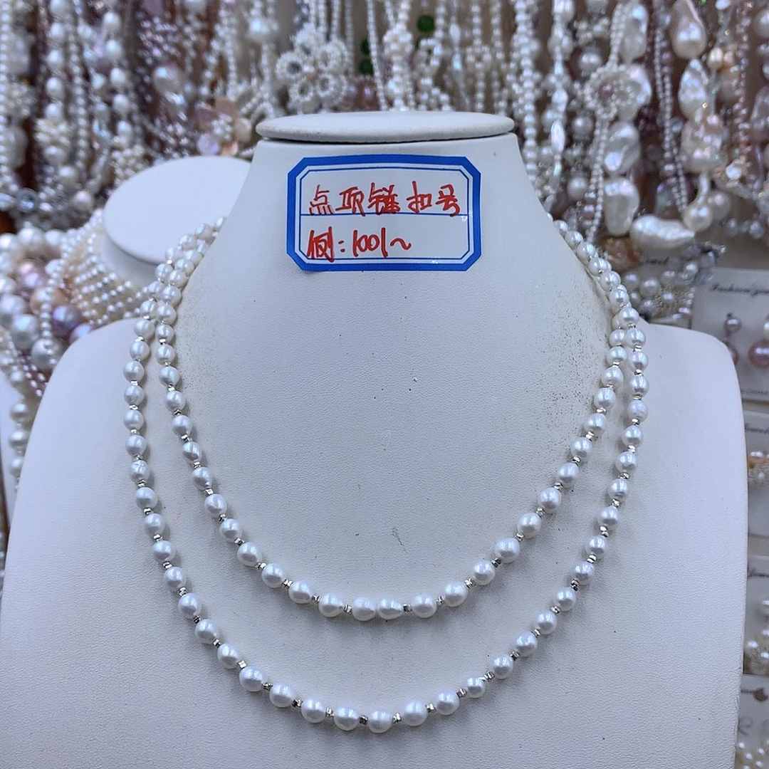 银S925镶嵌淡水珍珠项链耳饰