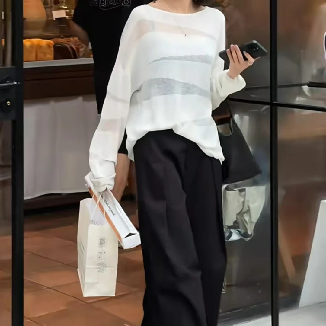 时尚潮流百搭长袖上衣高腰休闲裤女装