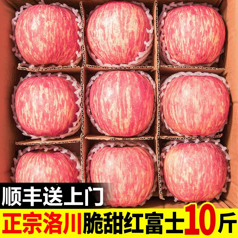 【顺丰上门】洛川苹果礼盒装红富士苹果新鲜水果当季糖心苹果整箱