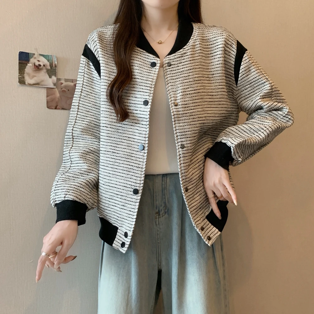 2025春装大码女装飞行员夹克冷淡系风棒球服外套