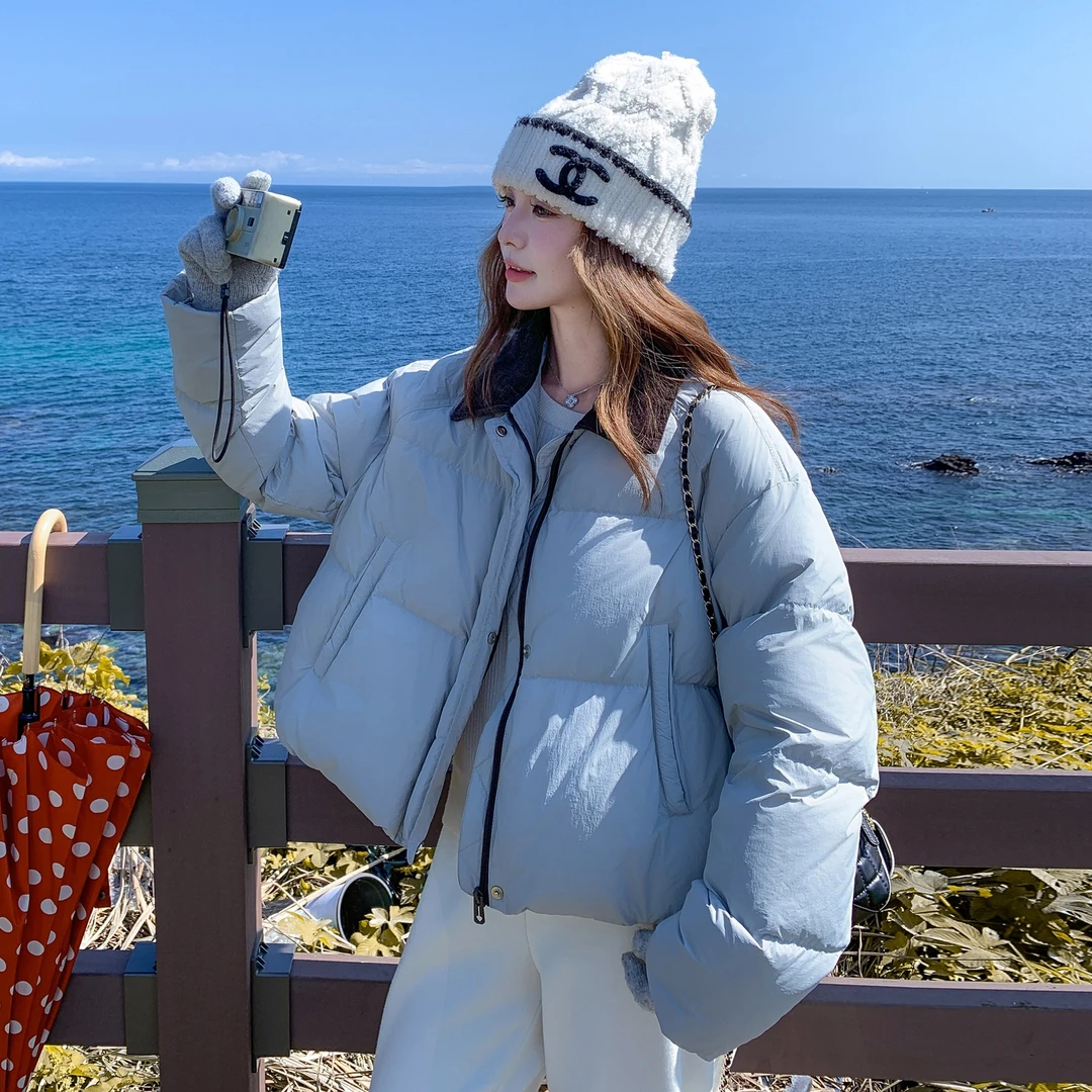 小个子短款羽绒服女冬2025新款小个子短款巨好看的90绒面包服外套