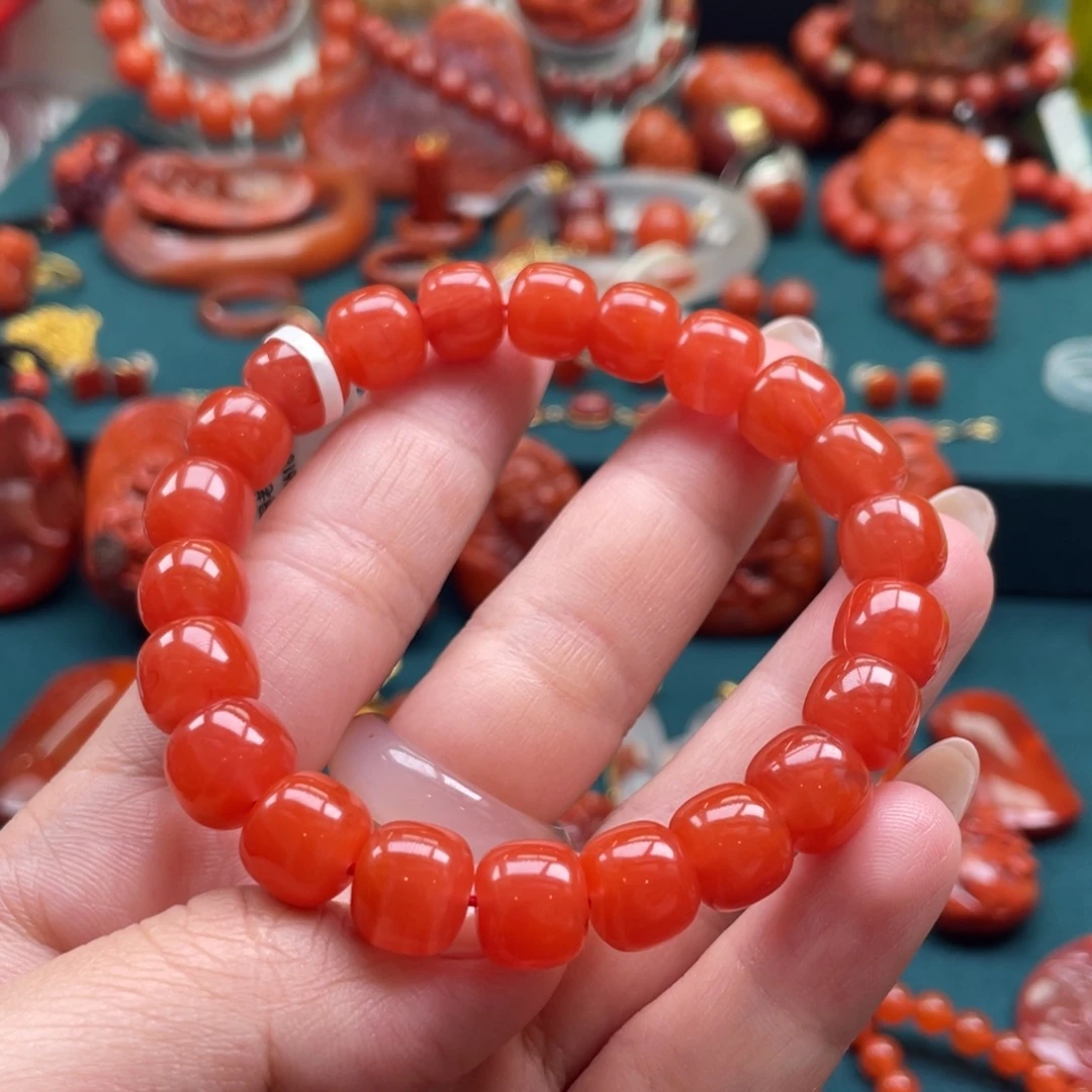 南红玛瑙未镶嵌保山南红老型单圈手串10mm