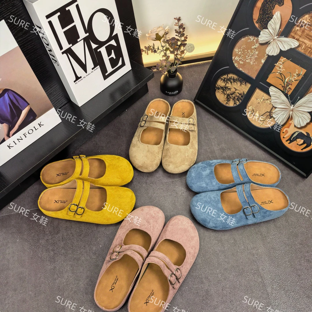 【SURE】玛丽珍松紧双带’韩系夏季半包内增高勃肯软底拖鞋欧若风女