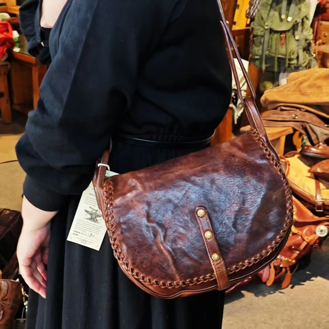 制道手工皮具经典通勤包百搭斜挎单肩包14178