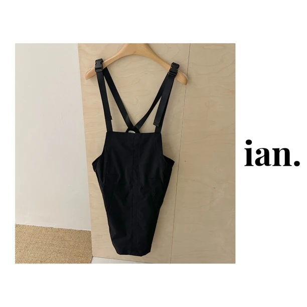 【ian】降落伞工装背带裙