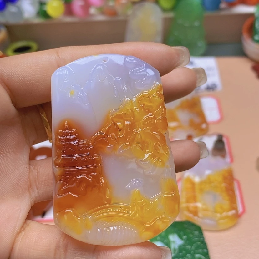 【闪购商品】玛瑙/玉髓颈饰未镶嵌小**鱼