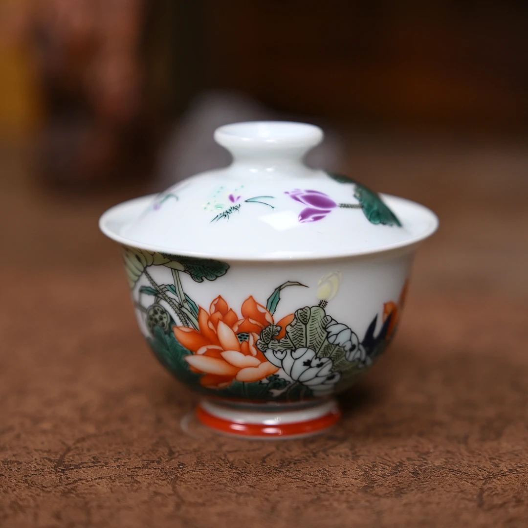 【悦生活】莲影生辉-古阅和风-盖碗（古阅0142）