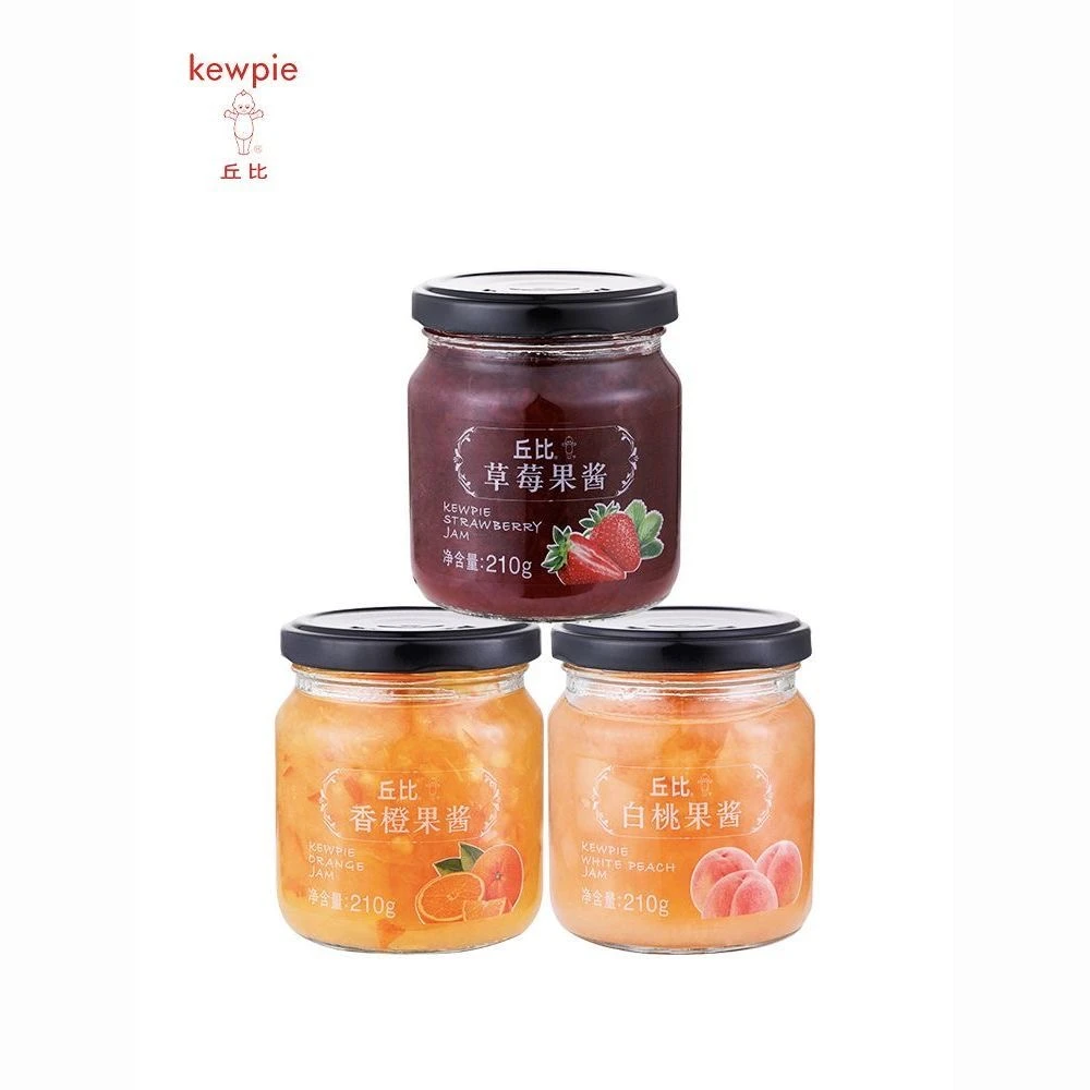 3.18到期丘比果酱草莓白桃香橙果酱早餐涂抹面包吐司酱冲饮210*3